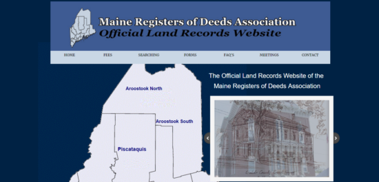 Maine Registers of Deeds Association Official Land Records website
