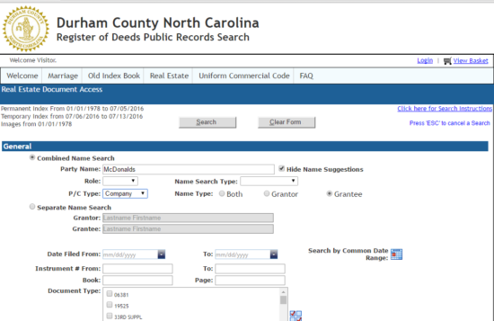 durham county register of deeds search page