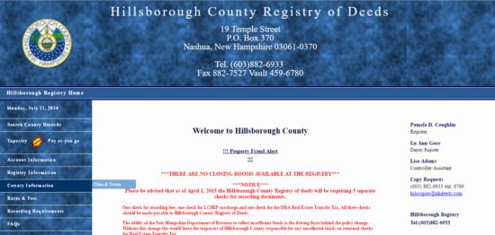 hillsborough county registry of deeds homepage
