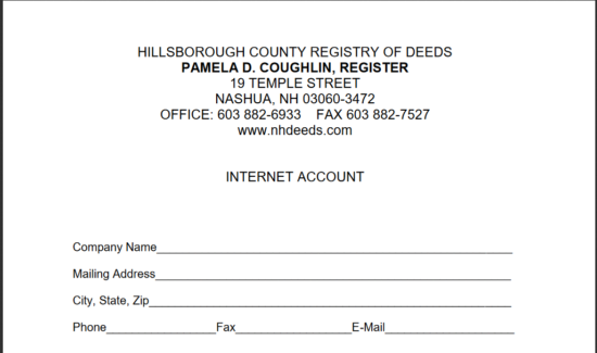hillsborough county registry of deeds internet account document