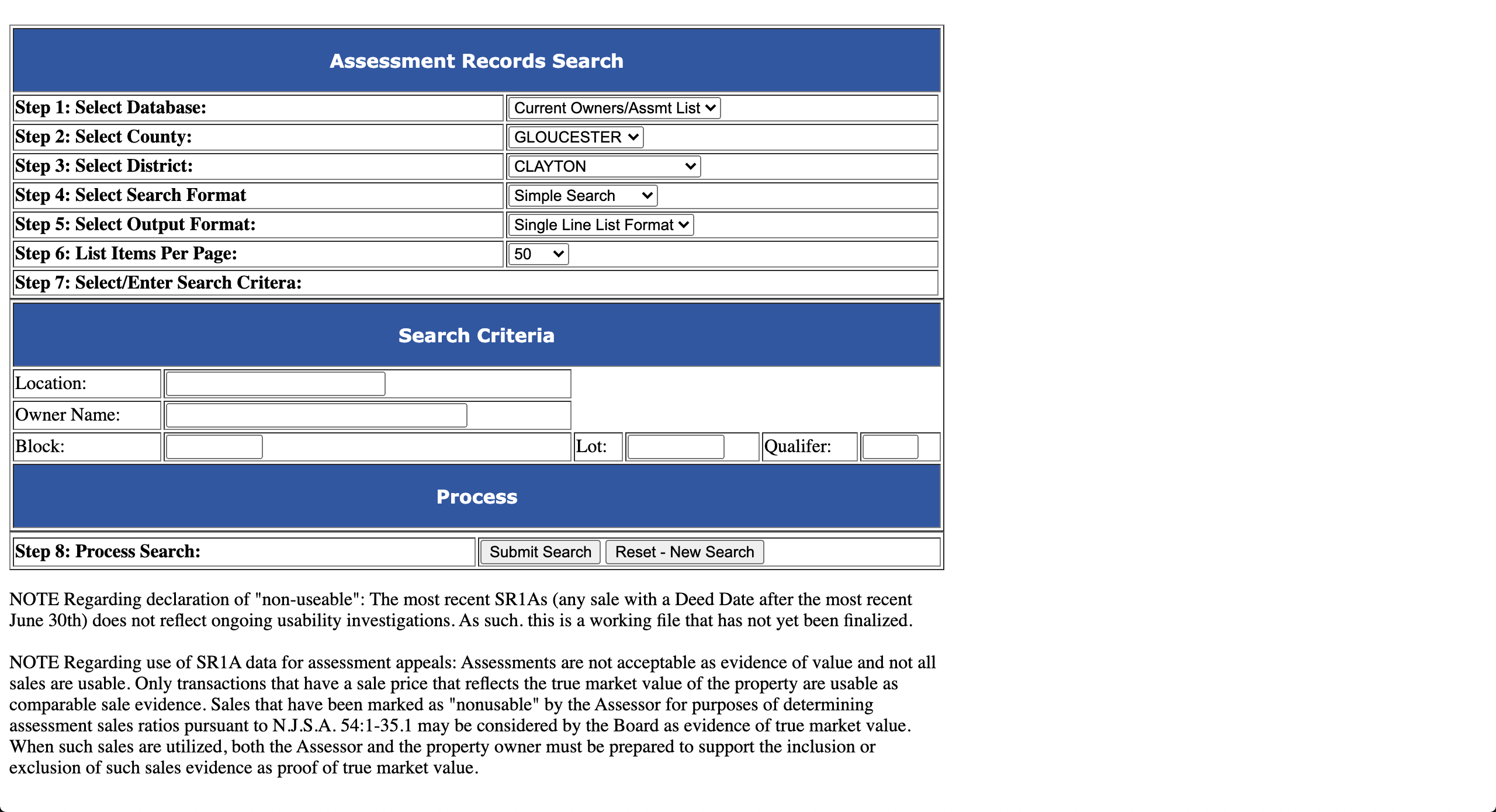 new jersey assessment records search 