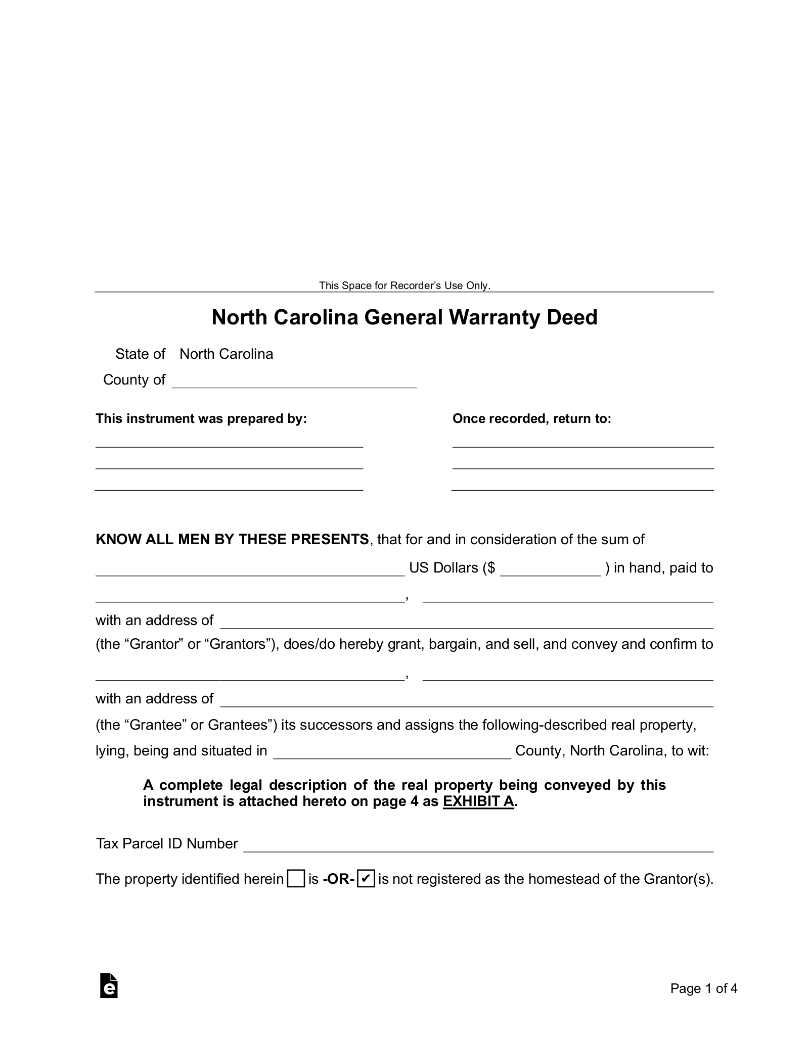 Title Deed Template HQ Printable Documents