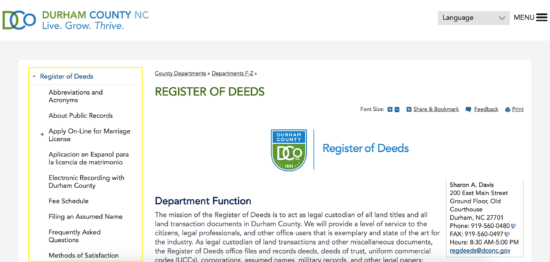 durham county register of deeds homepage