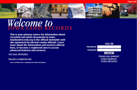 iowa land records homepage