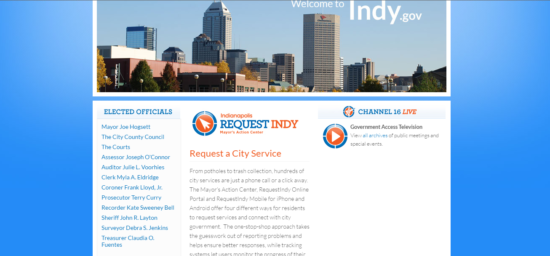 Indianapolis city service page