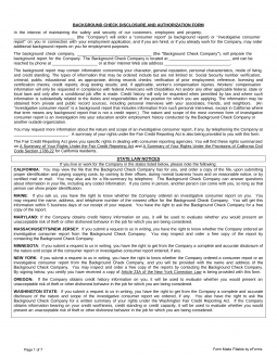 Pre-Employment (Criminal) Background Check Authorization Form