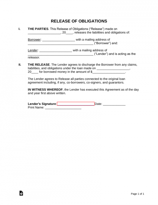 free promissory note loan release form word pdf eforms