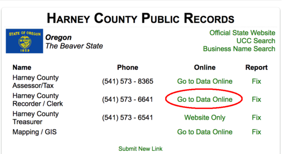 harney county recorder clerk online link