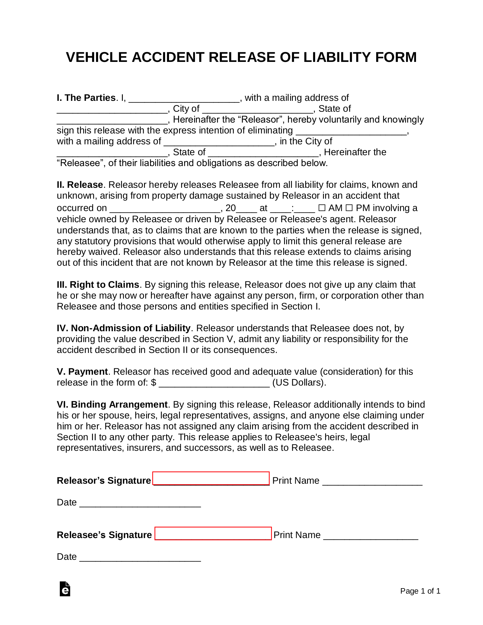 Out Of Court Settlement Agreement Template from eforms.com