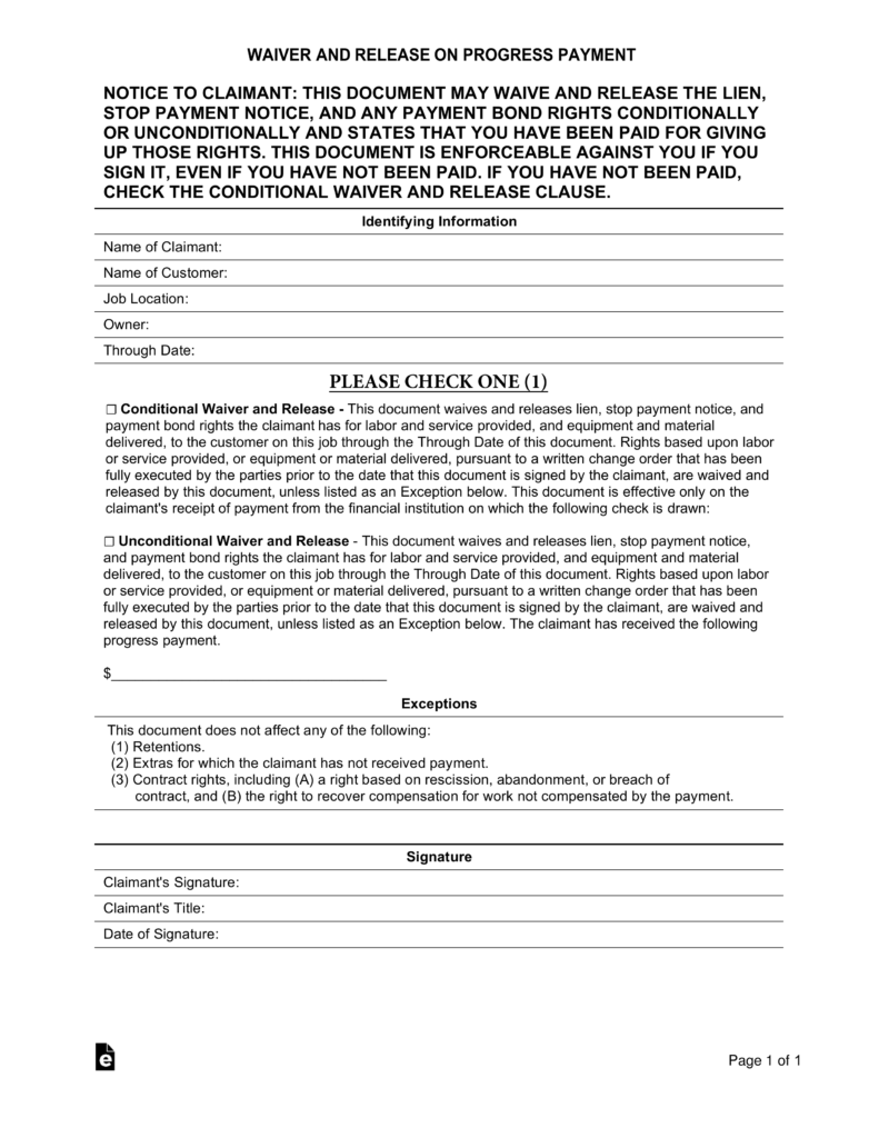 Free Lien Release Form Template 1187