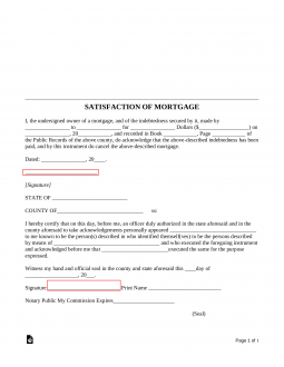 Mortgage Lien Release (Satisfaction of Mortgage) Form