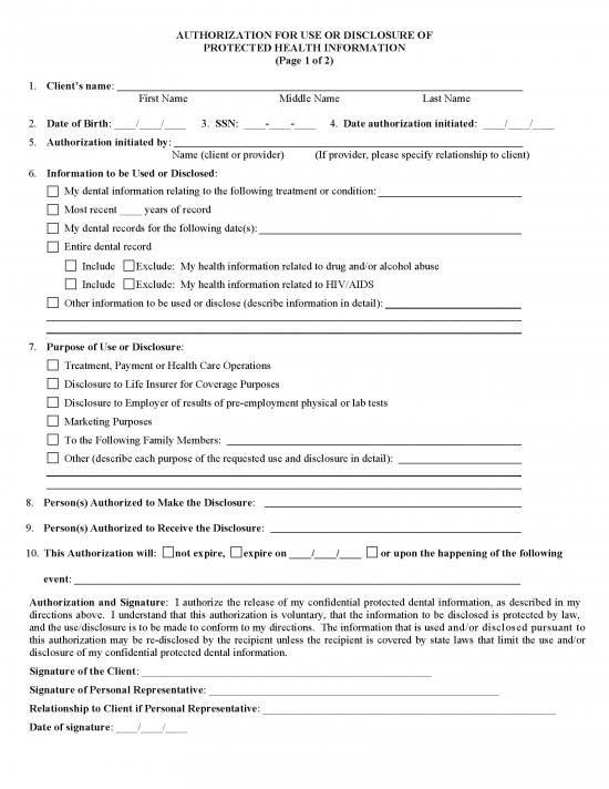 Free Medical Records Release Authorization Form (Waiver) | HIPAA - PDF ...