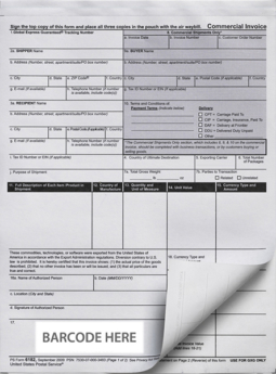 USPS Commercial Invoice Template