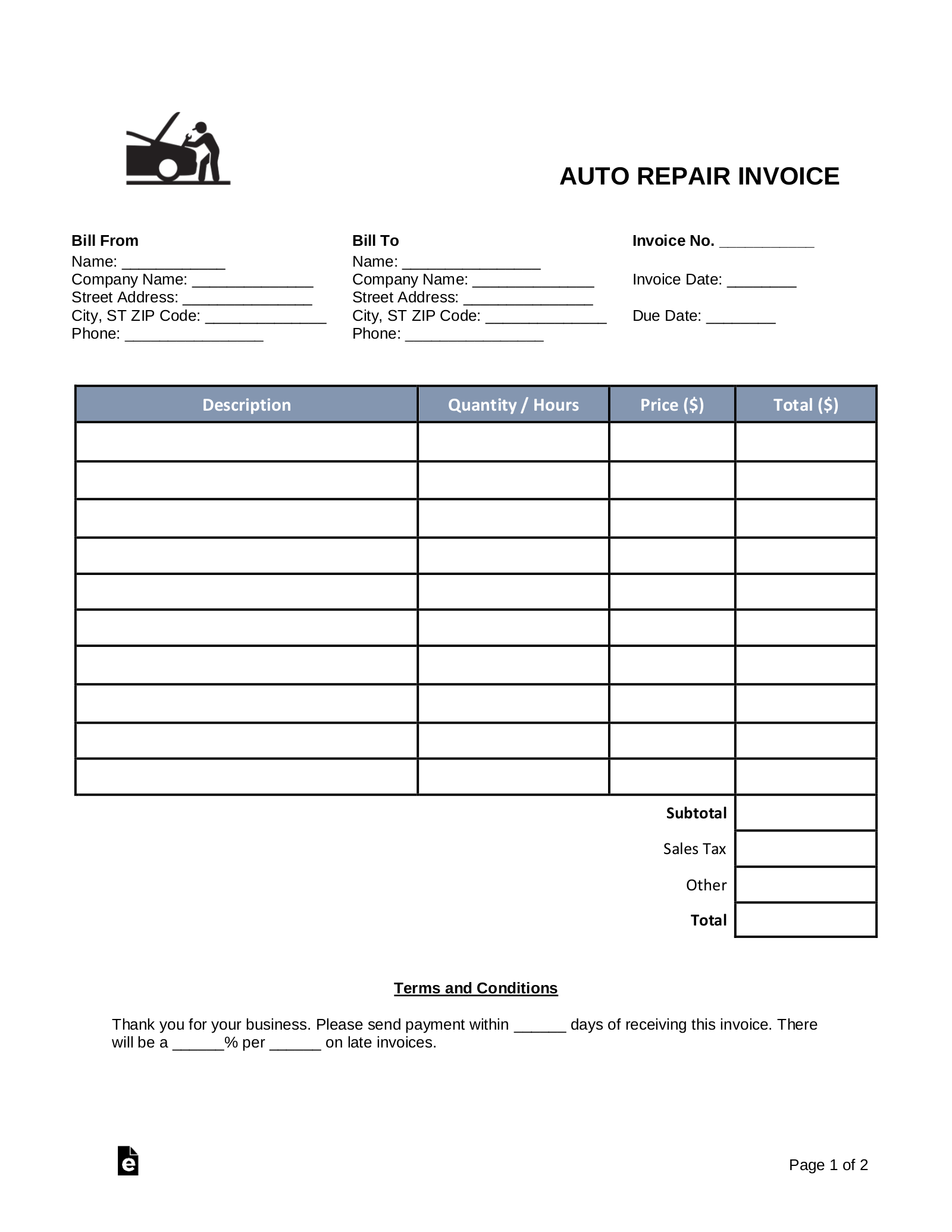 vehicle-repair-form-template-hq-printable-documents