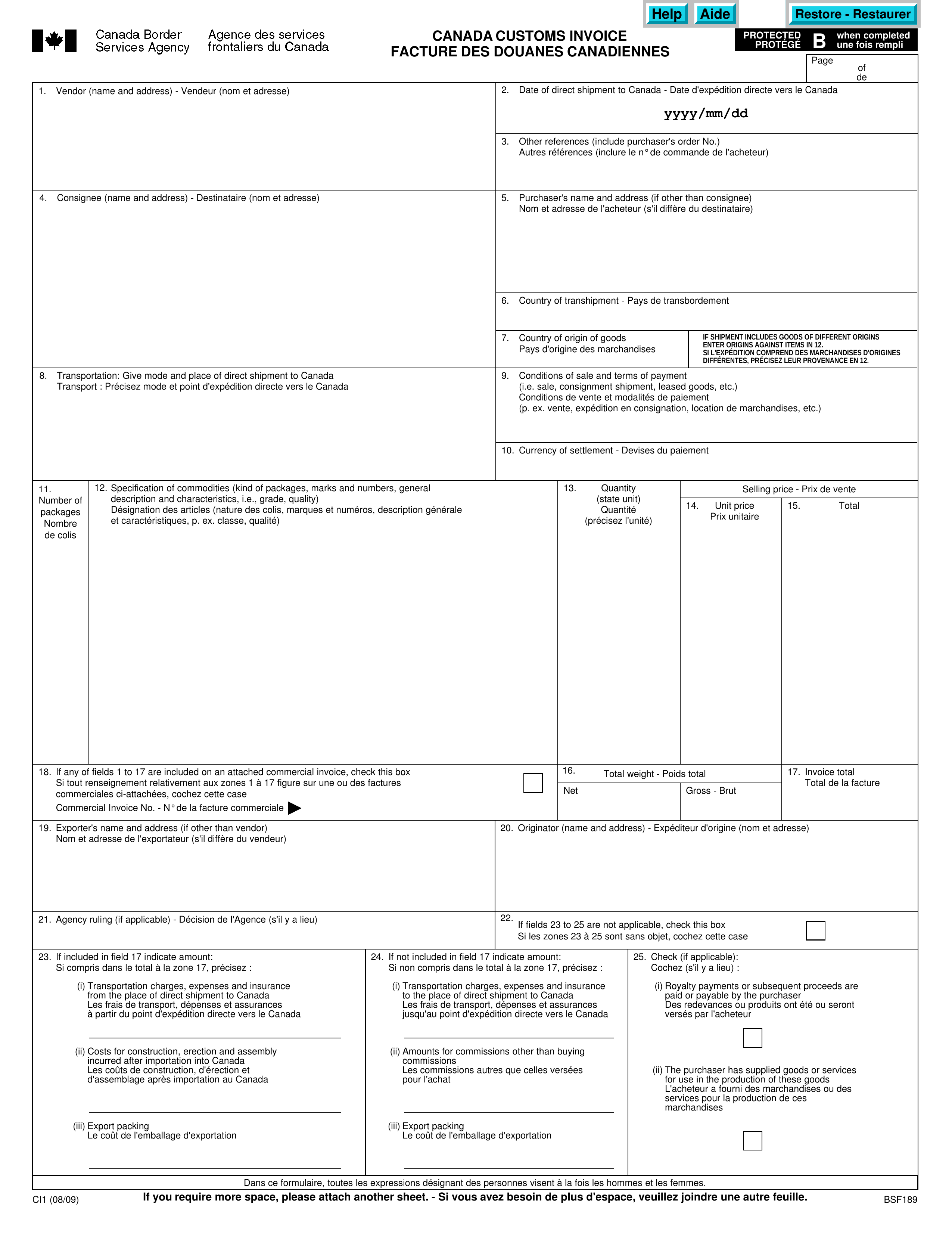 free-canadian-commercial-invoice-template-form-ci1-pdf-eforms