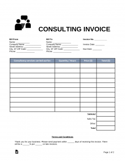 sample invoice consulting services