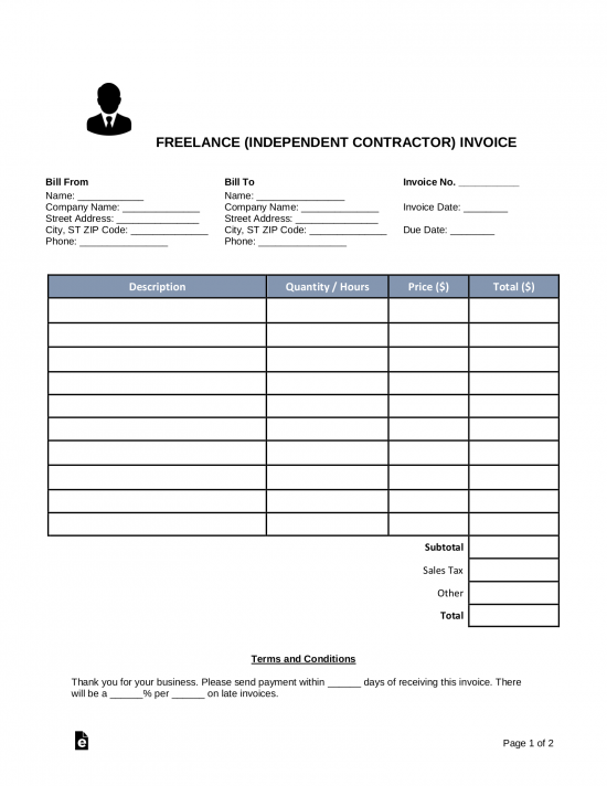 Freelance (Independent Contractor) Invoice Template