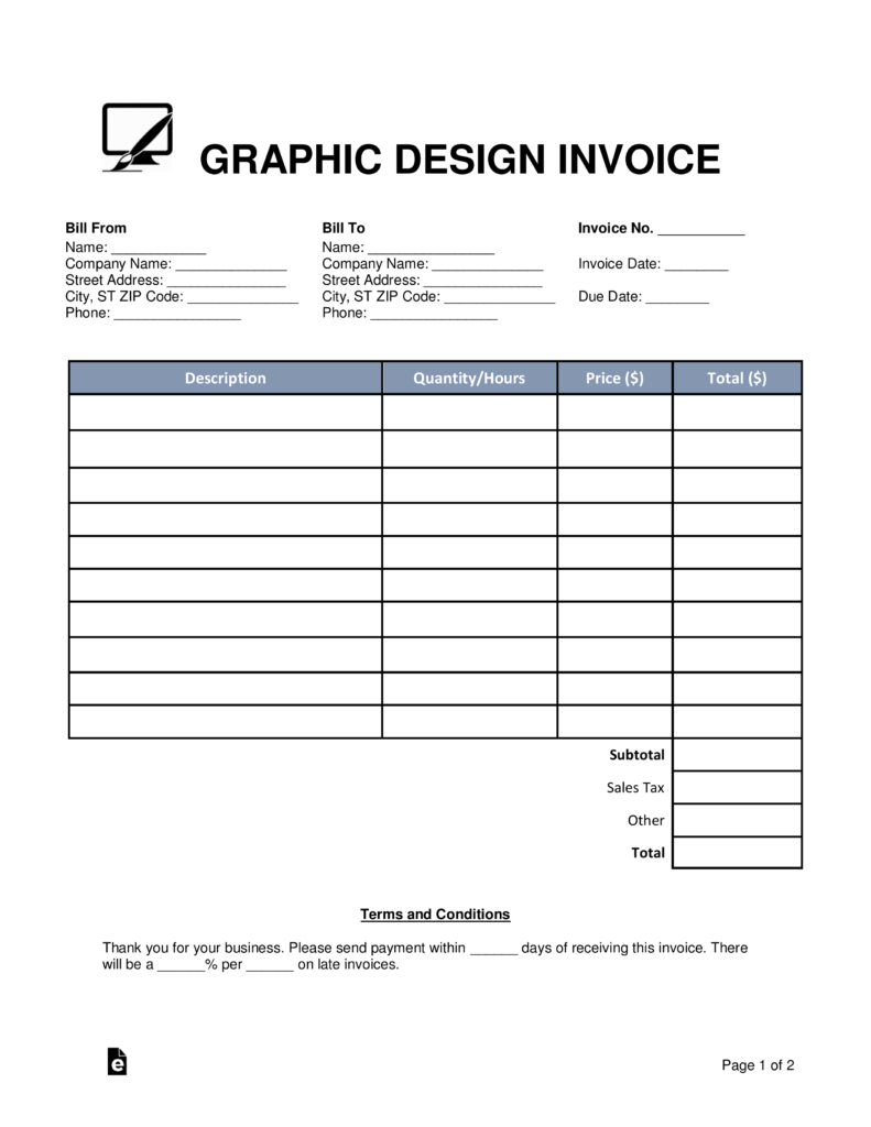 invoice html design form Invoice  Graphic PDF Template   Word Free Design   eForms