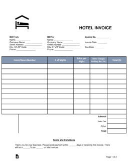 Hotel Invoice Template