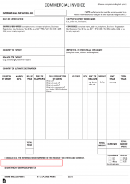 commercial invoice example