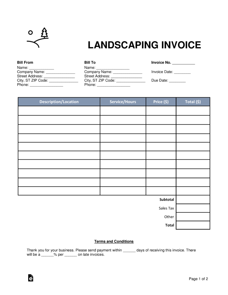 Free Printable Landscaping Forms Printable Forms Free Online