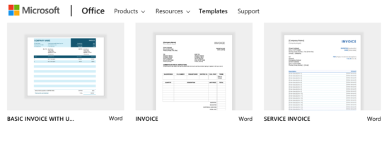 blank invoice templates microsoft word