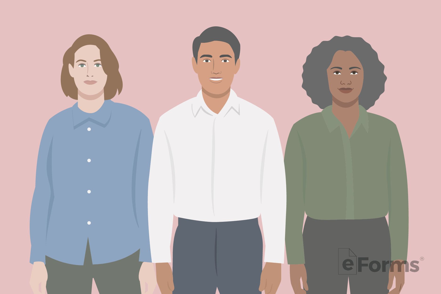 Diverse group of two women and a man.