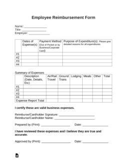Employee Reimbursement Form