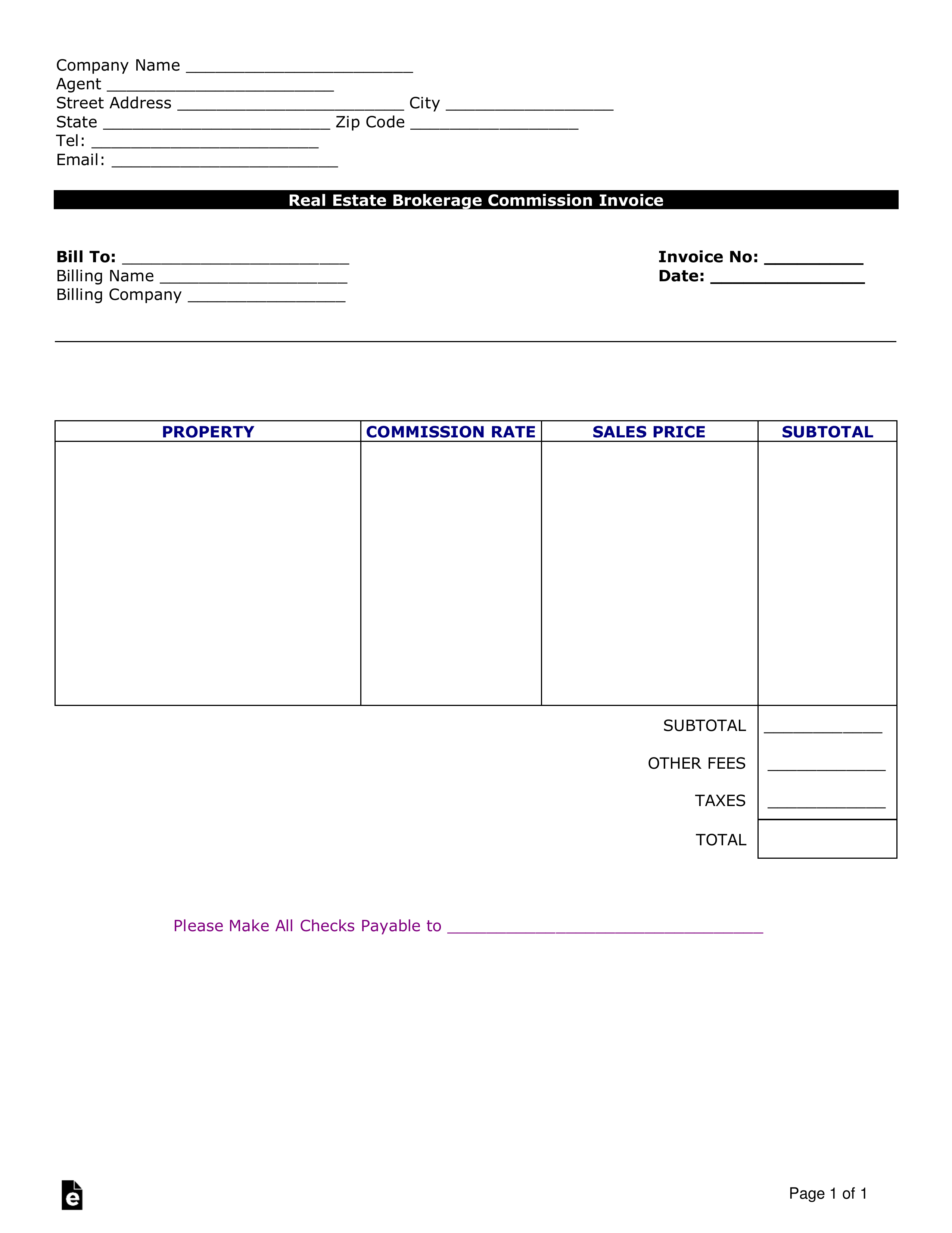 Real Estate Commission Split Agreement Template Database