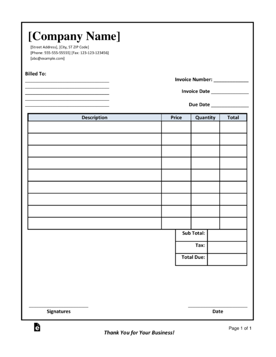 invoice template in word for a recruiting agency