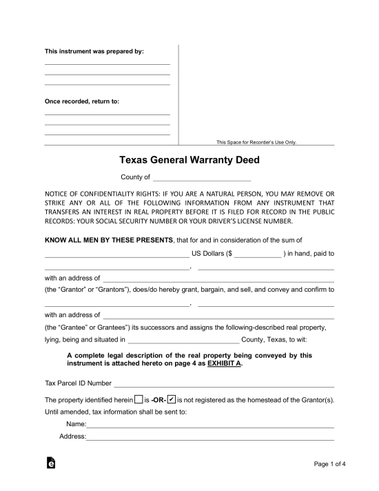 Texas Deed Forms