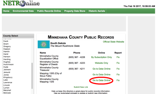 minnehaha county public records online link