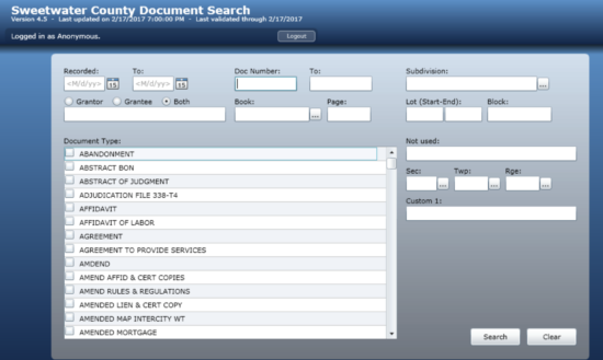 sweetwater county document search fields