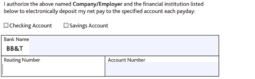 Free BB&amp;T Direct Deposit Authorization Form - PDF – eForms