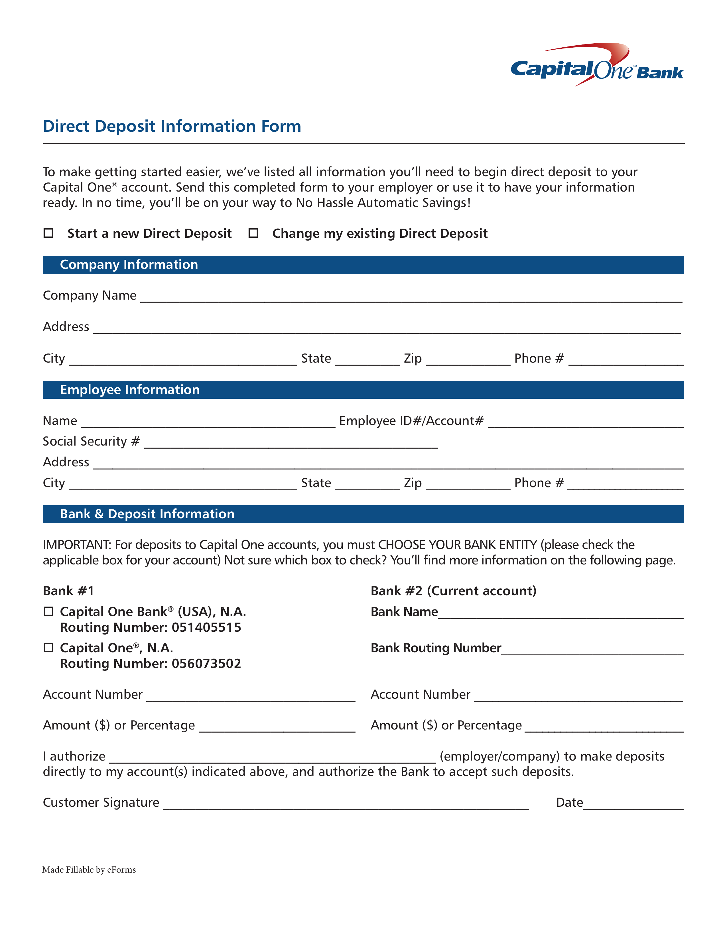 Direct Deposit Form 5199