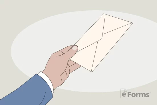 Hand holding an envelope