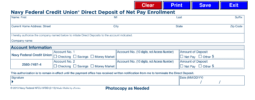Navy Federal Credit Union (NFCU) Direct Deposit Form