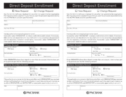 PNC Bank Direct Deposit Authorization Form