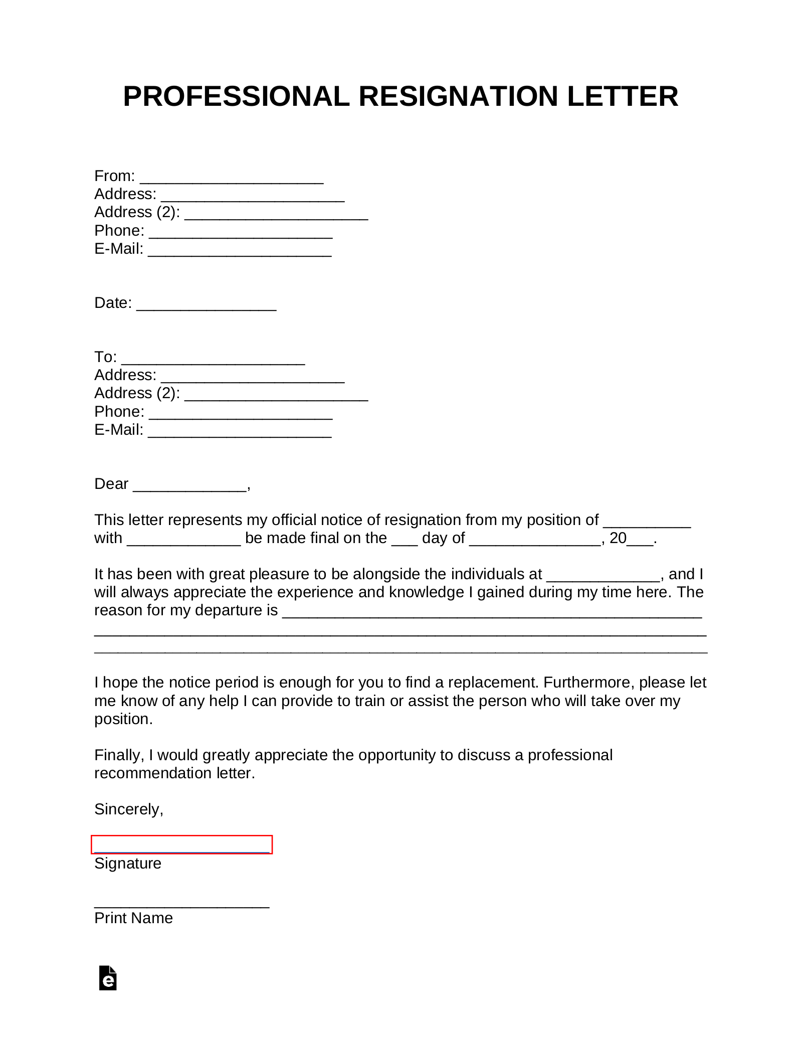 Best Resignation Letter 2019 Sample Resignation Letter | Images and