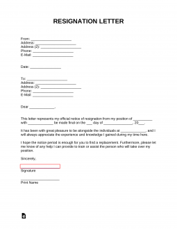 reason resign staff Letter Examples Resignation and   Samples Templates Free