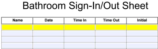 Sign Out Log Template from eforms.com
