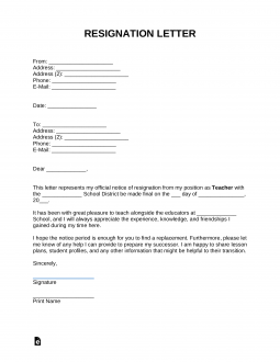 Teacher Resignation Letter | Templates & Samples