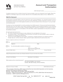 USAA Direct Deposit Authorization Form