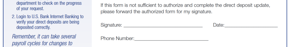 Free U.S. Bank Direct Deposit Authorization Form - PDF – EForms