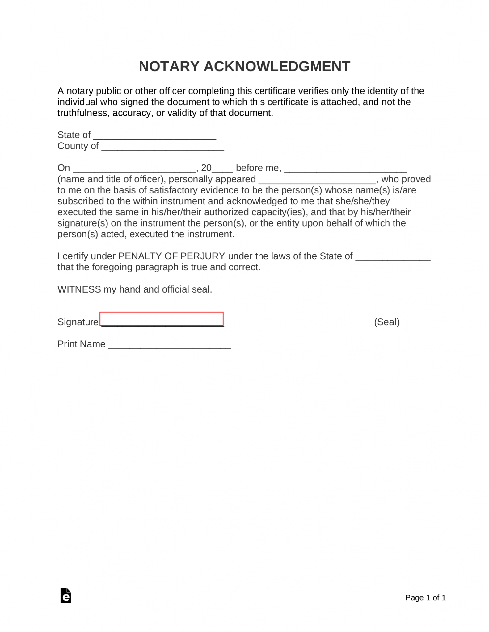 Free Printable Notary Forms Texas Printable Blank World