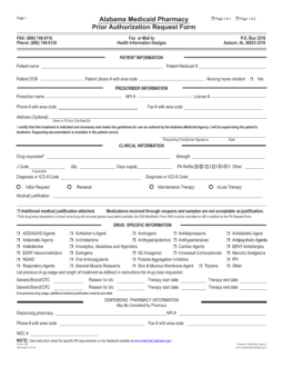 Alabama Medicaid Prior (Rx) Authorization Form