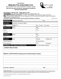 Alaska Medicaid Prior (Rx) Authorization Form