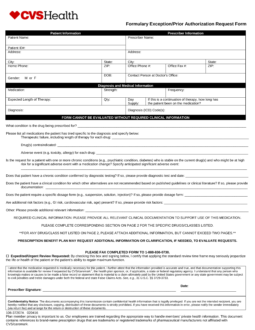 Free CVS Caremark Prior Rx Authorization Form PDF eForms