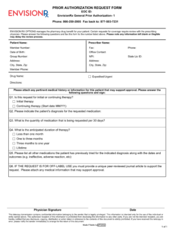 EnvisionRx Prior (Rx) Authorization Form