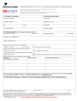 Illinicare Health Prior (Rx) Authorization Form